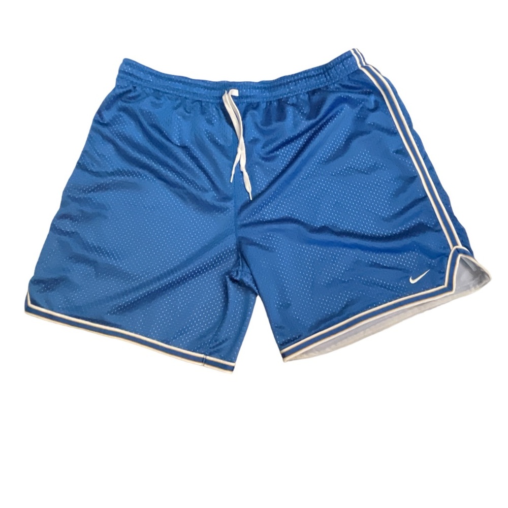 Women’s Nike Blue White Basketball Drawstring Shorts Swoosh Logo
